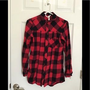 Warehouse one red plaid button up